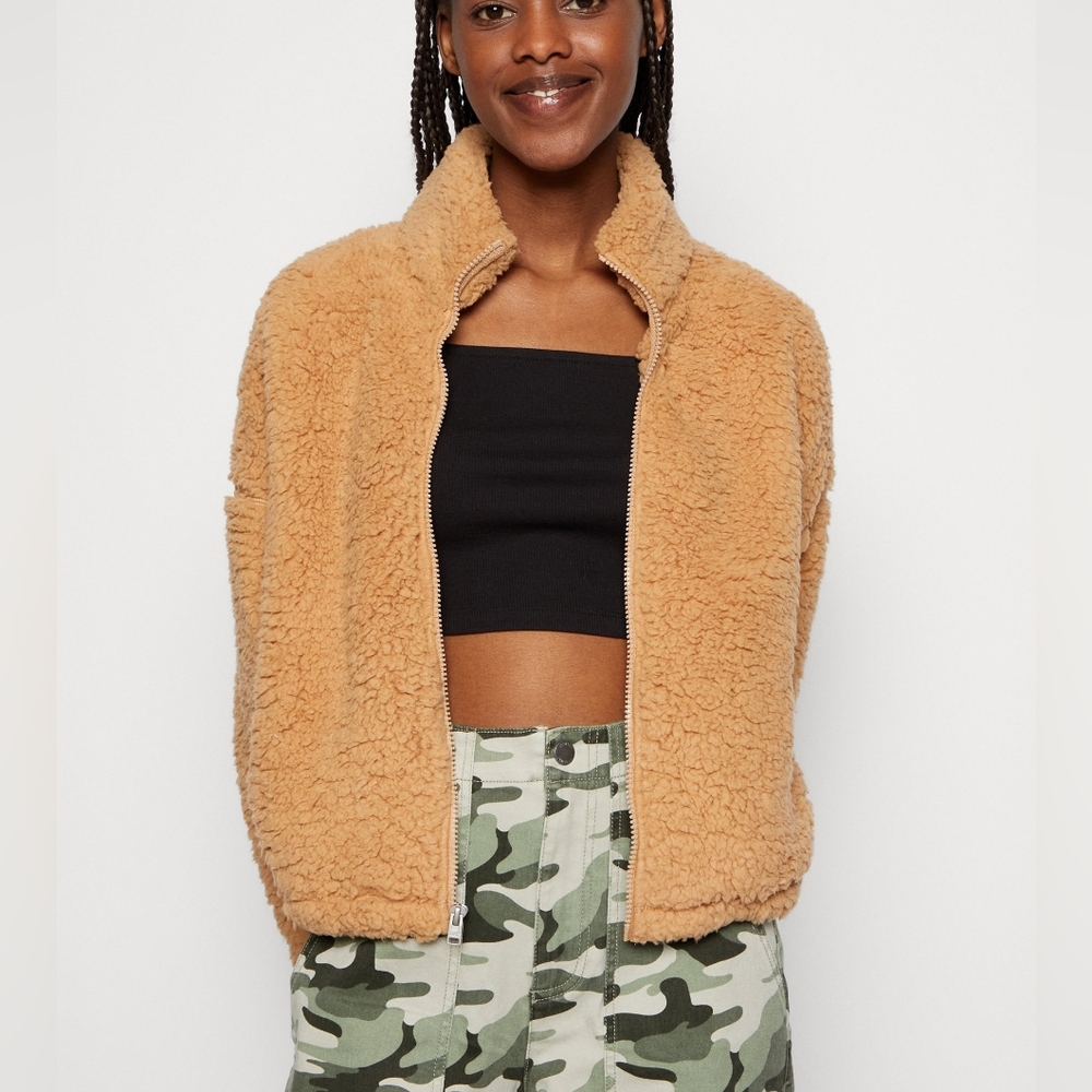 HOLLISTER TEDDY BEAR COZY SHERPA ZIP UP JACKET WOMEN GIRLS